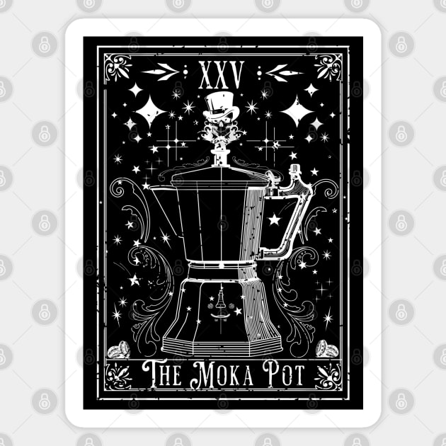 The Moka Pot Coffee Tarot Card Magnet by H. R. Sinclair